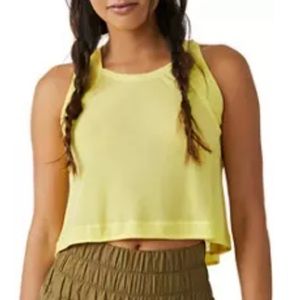 Free People Movement Yellow Cross Back Keep Away Tank Top Yellow Size Large